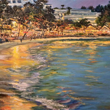Malerei mit dem Titel "Kata beach evening" von Ilgiz Murtazin, Original-Kunstwerk, Öl