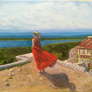 Картина под названием "Над Волгой" - Илья Иванов, Подлинное произведение искусства, Масло