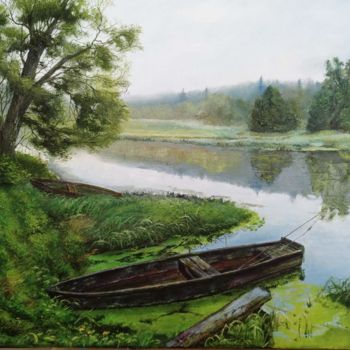Painting titled "Картина маслом "#Ут…" by Ilia Ivanov, Original Artwork, Oil Mounted on Wood Stretcher frame