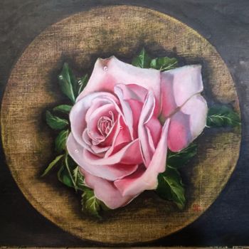 Schilderij getiteld "Painting oil "Rose"" door Ilia Ivanov, Origineel Kunstwerk, Olie