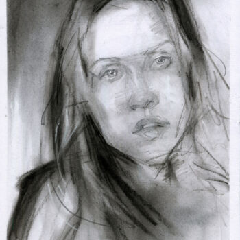 Drawing titled "Fiona Apple" by Ilaria La Preziosa, Original Artwork, Charcoal
