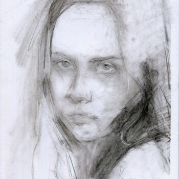 Disegno intitolato "Fiona Apple 2" da Ilaria La Preziosa, Opera d'arte originale, Carbone