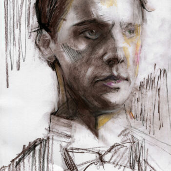 Dibujo titulada "Matthew Goode" por Ilaria La Preziosa, Obra de arte original, Carbón