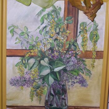 Pittura intitolato "mimose & lillà" da Ilaria Radicchi, Opera d'arte originale, Olio