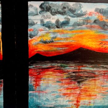 Schilderij getiteld "Sunset" door Lipstick, Origineel Kunstwerk, Acryl