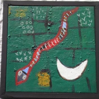 Peinture intitulée "le serpen vert" par Ilboudo, Œuvre d'art originale