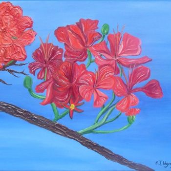 Pintura titulada "Flor de Flamboyan" por Edna Ildefonso, Obra de arte original