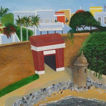 Peinture intitulée "Puerta de San Juan" par Edna Ildefonso, Œuvre d'art originale