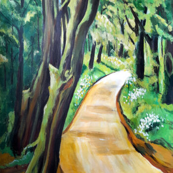 Pintura intitulada "Um caminho na serra…" por Ildemarina Rodrigo, Obras de arte originais, Acrílico