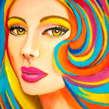 Painting titled "Olhar multicolorido" by Ildemarina Rodrigo, Original Artwork, Acrylic