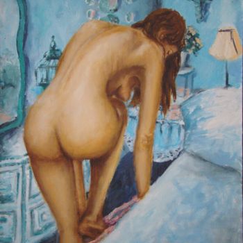 Painting titled "Une-fille-a-la-fran…" by Ileana Ramos, Original Artwork, Other