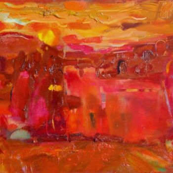 Malerei mit dem Titel "4 Lithuanian sunset…" von Ilgvars Zalans, Original-Kunstwerk