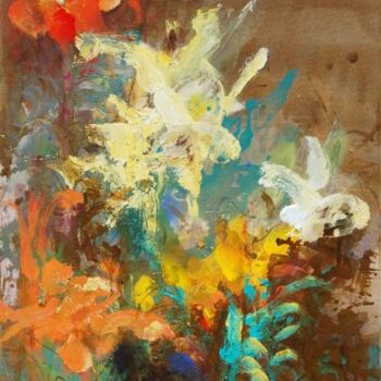 Painting titled "liliegarden" by Ilgvars Zalans, Original Artwork