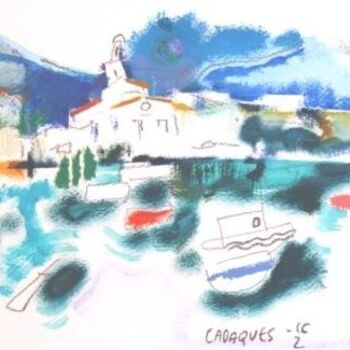 Pittura intitolato "Cadaques" da Ilgvars Zalans, Opera d'arte originale, Olio