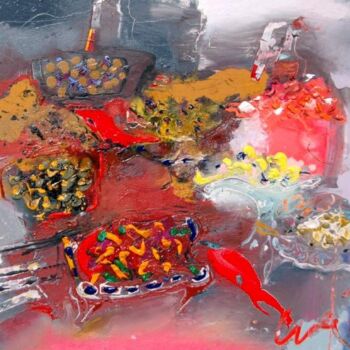 Картина под названием "lunch cn 003" - Ilgvars Zalans, Подлинное произведение искусства, Масло Установлен на Деревянная рама…