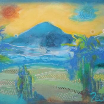 Картина под названием "twilight ,javanese…" - Ilgvars Zalans, Подлинное произведение искусства, Масло