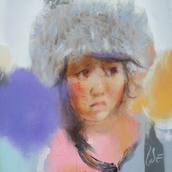 Painting titled "tokyo-girl" by Ilgvars Zalans, Original Artwork, Oil