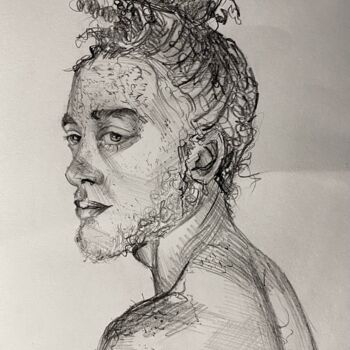 Peinture intitulée "Портрет мужчины" par Ilia Volkov, Œuvre d'art originale, Crayon