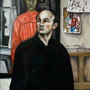 Painting titled "Victor Popkov" by Ilia Volkov, Original Artwork, Oil