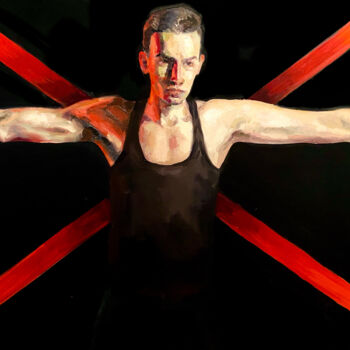 Картина под названием "red ribbons" - Илья Волков, Подлинное произведение искусства, Масло