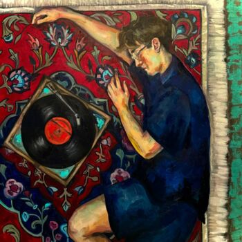 Painting titled "The record" by Ilia Volkov, Original Artwork, Oil