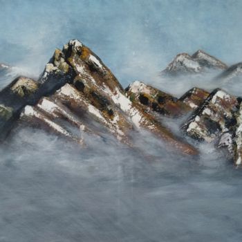 Peinture intitulée "Misty mountains.jpg" par Iliana Ovtcharova, Œuvre d'art originale, Acrylique