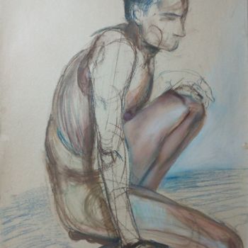 Drawing titled "Act N1" by Ilija Milchov, Original Artwork, Chalk