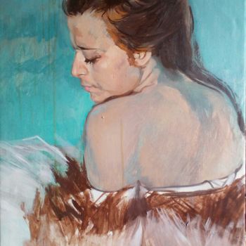 Malerei mit dem Titel "Young lady" von Ilija Milchov, Original-Kunstwerk, Öl