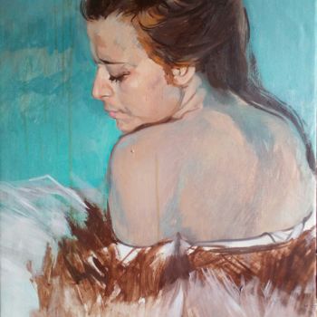 Painting titled "Young lady" by Ilija Milchov, Original Artwork, Oil