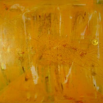 Malerei mit dem Titel "Goldene Sonne 16" von Ilir Osmani (Art Brovina), Original-Kunstwerk, Acryl