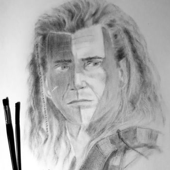 Drawing titled "Portrait of Bravehe…" by Ilker Cangür, Original Artwork, Airbrush