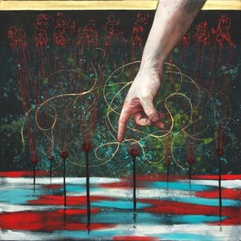 Painting titled "Thread" by Balazs Illes, Original Artwork