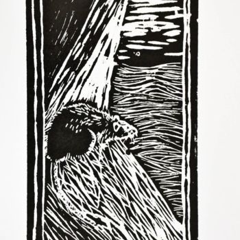 Printmaking titled "Rafaël" by Illoustratrice, Original Artwork, Xylography