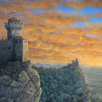 Картина под названием "San Marino" - Konstantin Listratov, Подлинное произведение искусства, Масло