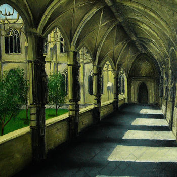 Картина под названием "Abbey in Spain" - Konstantin Listratov, Подлинное произведение искусства
