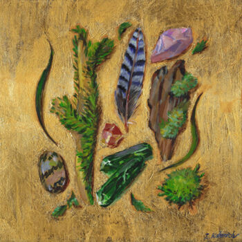 Painting titled "Natural Treasures B…" by Ilona Kalenich, Original Artwork, Acrylic