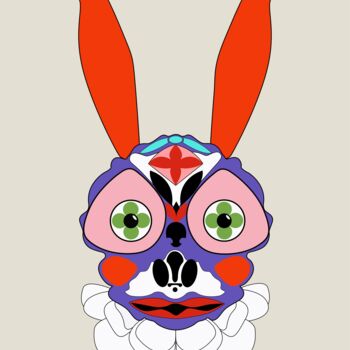 Digital Arts titled "Purple hare with or…" by Ilona Matushkova, Original Artwork, 2D Digital Work