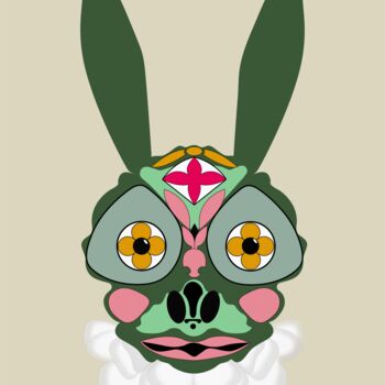 Grafika cyfrowa / sztuka generowana cyfrowo zatytułowany „Green hare” autorstwa Ilona Matushkova, Oryginalna praca, 2D praca…