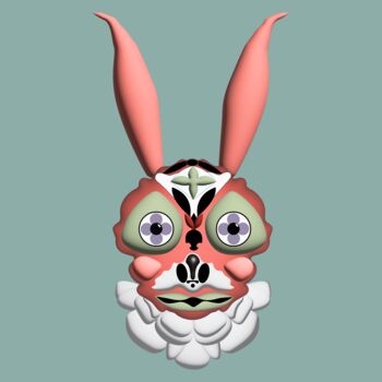Arts numériques intitulée "Hare with yellow ey…" par Ilona Matushkova, Œuvre d'art originale, Travail numérique 2D