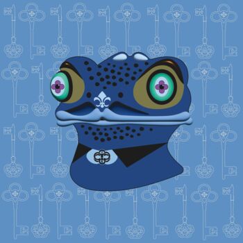 Grafika cyfrowa / sztuka generowana cyfrowo zatytułowany „Frog Mr. 18” autorstwa Ilona Matushkova, Oryginalna praca, 2D prac…