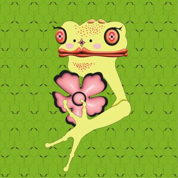 Digital Arts titled "Frog Mrs. 37" by Ilona Matushkova, Original Artwork, Digital Painting