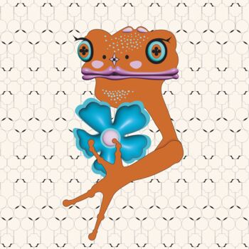 Arts numériques intitulée "Frog Mrs. 42" par Ilona Matushkova, Œuvre d'art originale, Peinture numérique