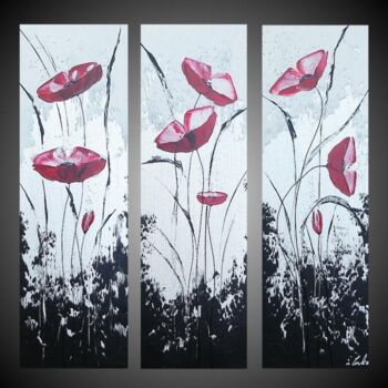 Painting titled "modern poppies" by Ilonka Walter, Original Artwork, Oil
