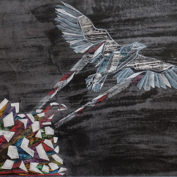 Tekening getiteld "Fly Freedom" door Ilse Joris, Origineel Kunstwerk, Acryl