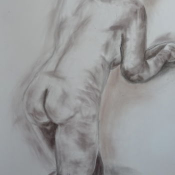 图画 标题为“Naked 1” 由Ilse Joris, 原创艺术品, 木炭