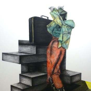 "Ceci n'est pas un v…" başlıklı Resim Ilse Joris tarafından, Orijinal sanat, Karakalem Karton üzerine monte edilmiş