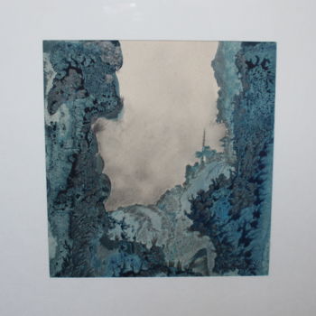 Painting titled "Blaue Koralle" by Im Atelier, Original Artwork, Watercolor