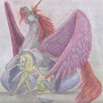 Disegno intitolato "Born free" da Paul Meier, Opera d'arte originale, Matita