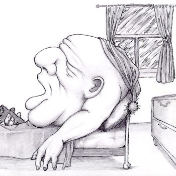 Drawing titled "yawn" by Paul Meier, Original Artwork, Pencil