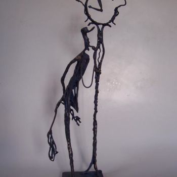 Sculpture titled "le train de 9H57" by Jean-Marc Bourasseau, Original Artwork, Metals